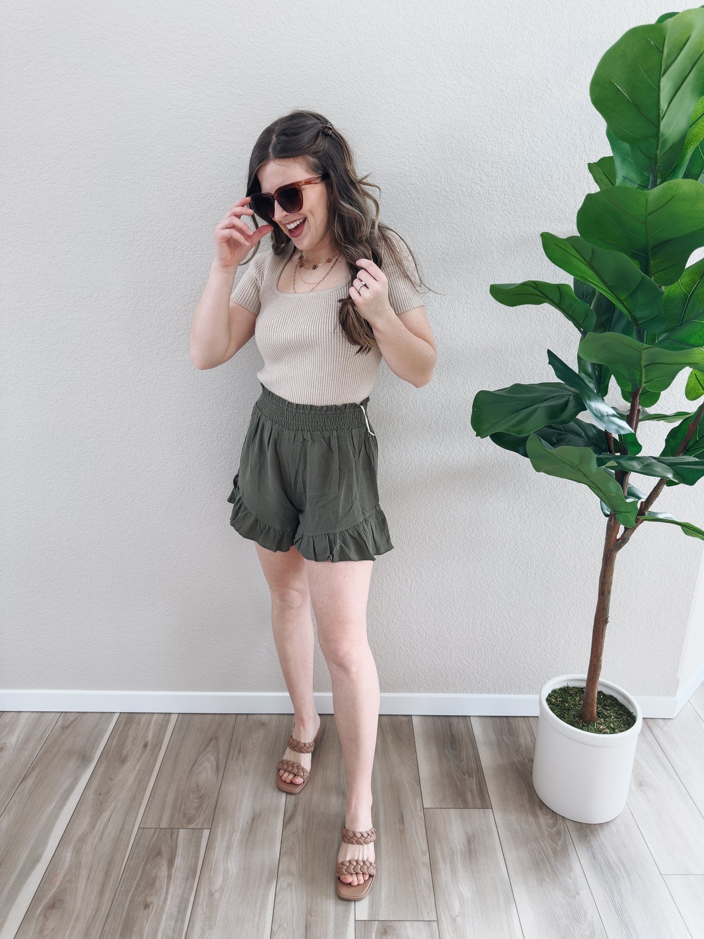 Ruffle Hem Shorts