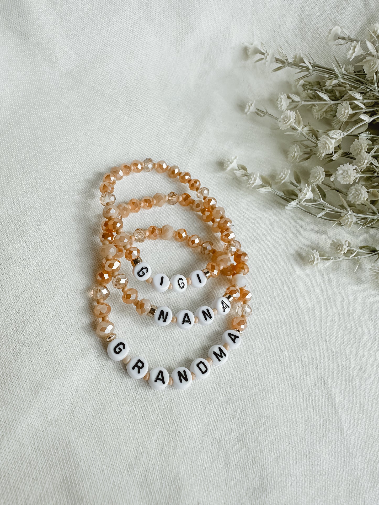 Nana / Gigi / Grandma Peachy Bracelet