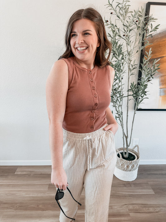 Terracotta Button Tank
