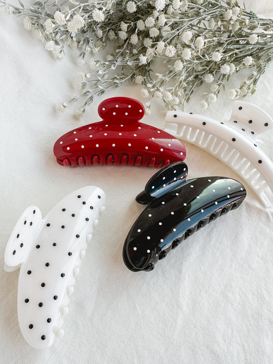 Polka Dot Claw Clips