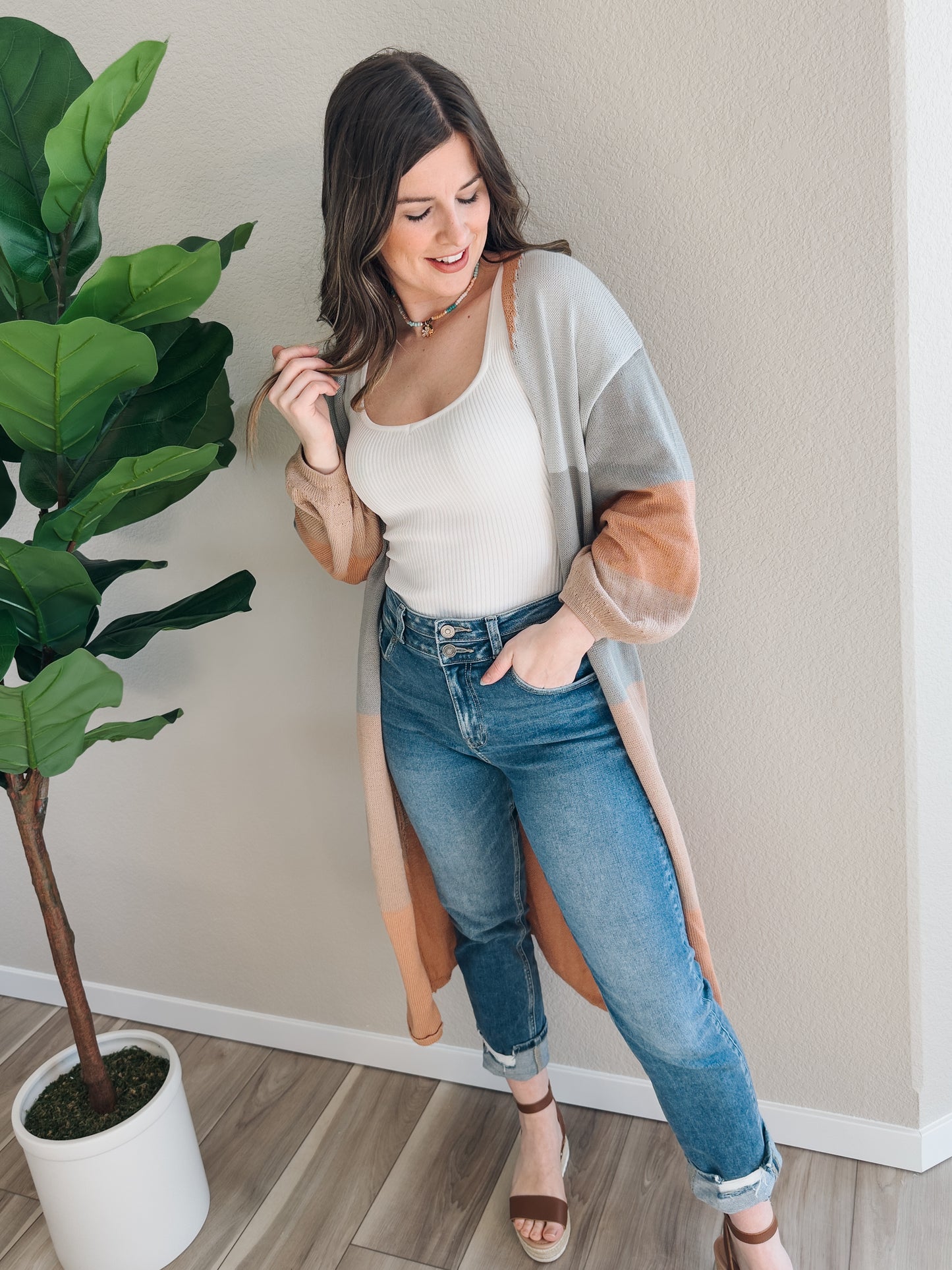 Colorblock Duster Cardigan