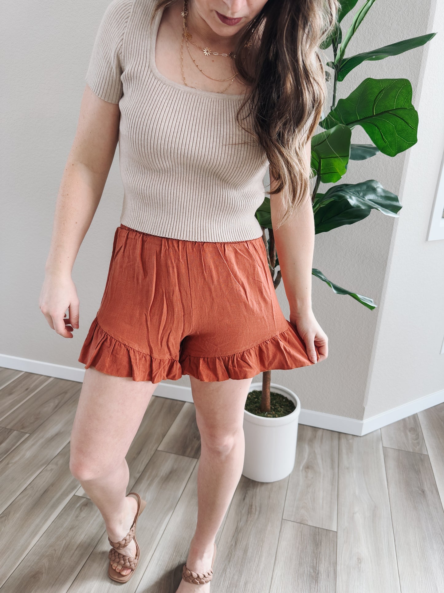 Ruffle Hem Shorts