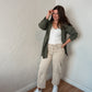 Cream Slight Barrel Jeans