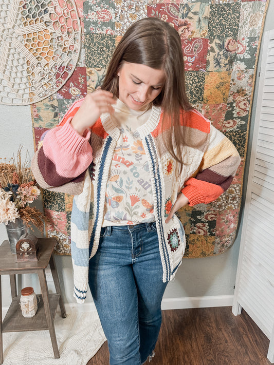 Crochet Patch Cardigan