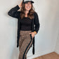 Black Open Knit Cardigan