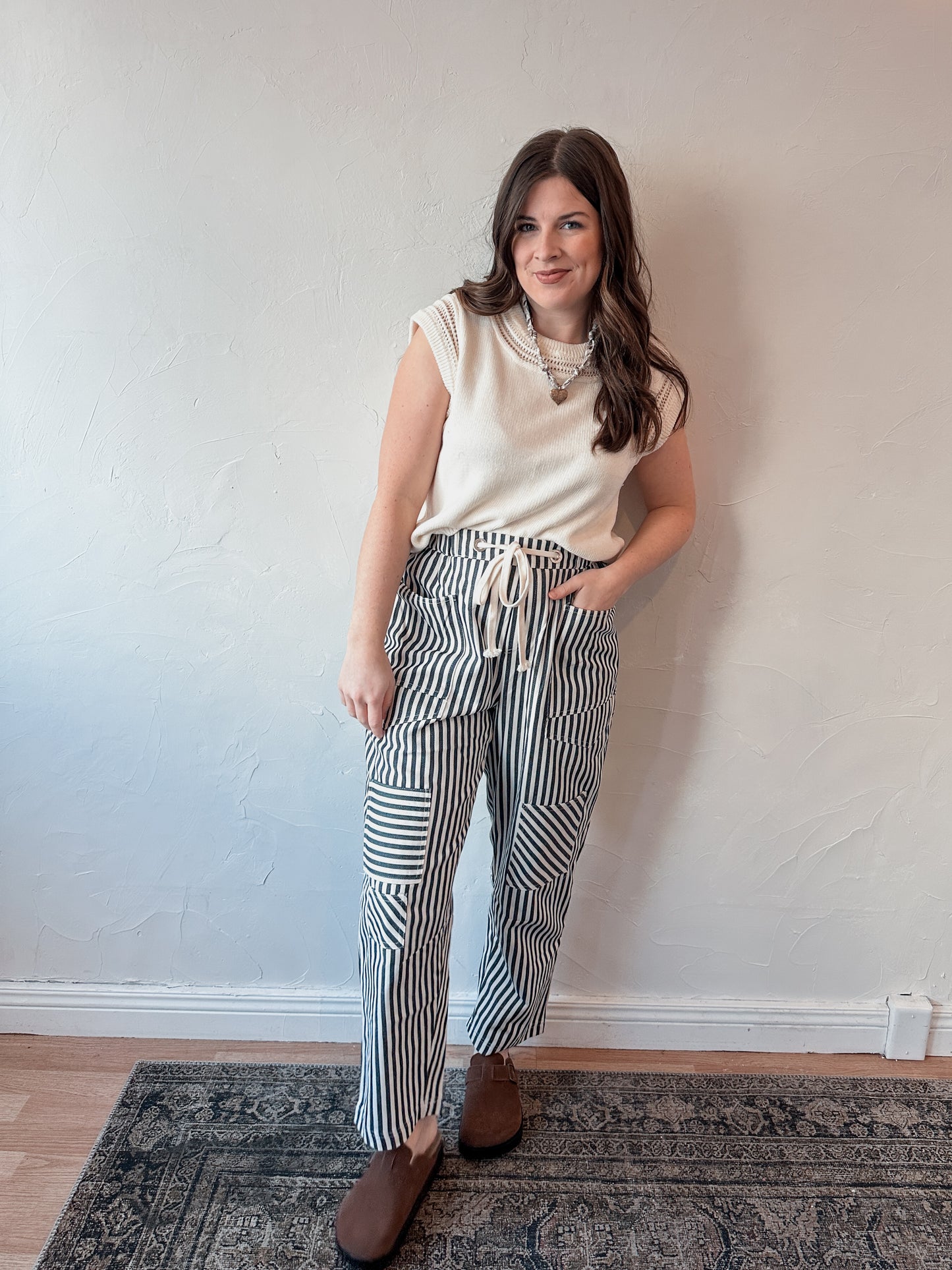 Navy Stripe Pants