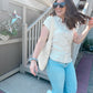 Oatmeal Button Down Top