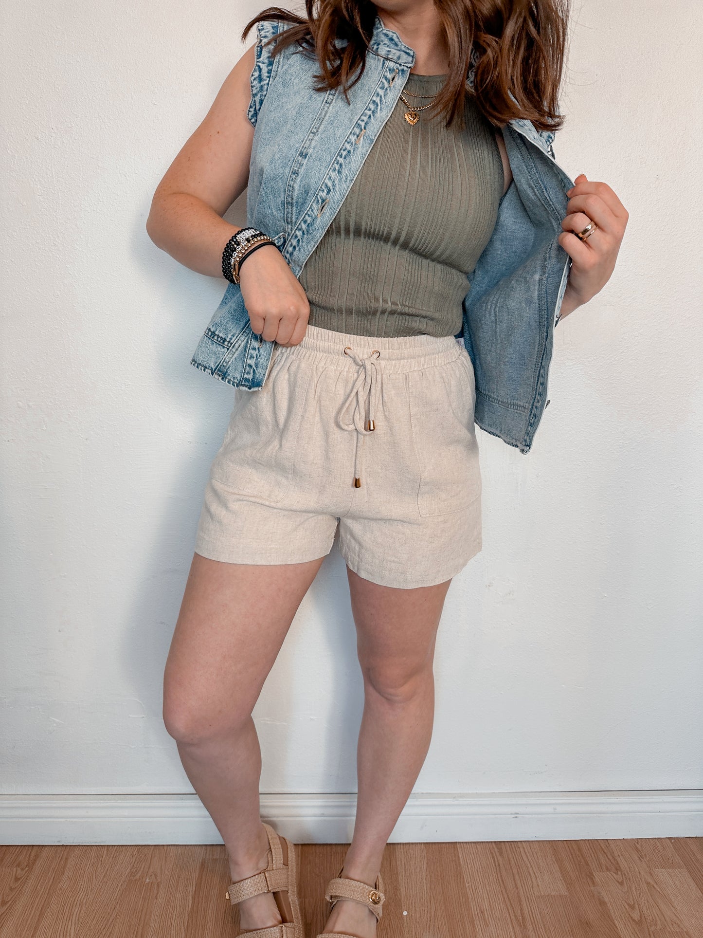 Natural Linen Shorts