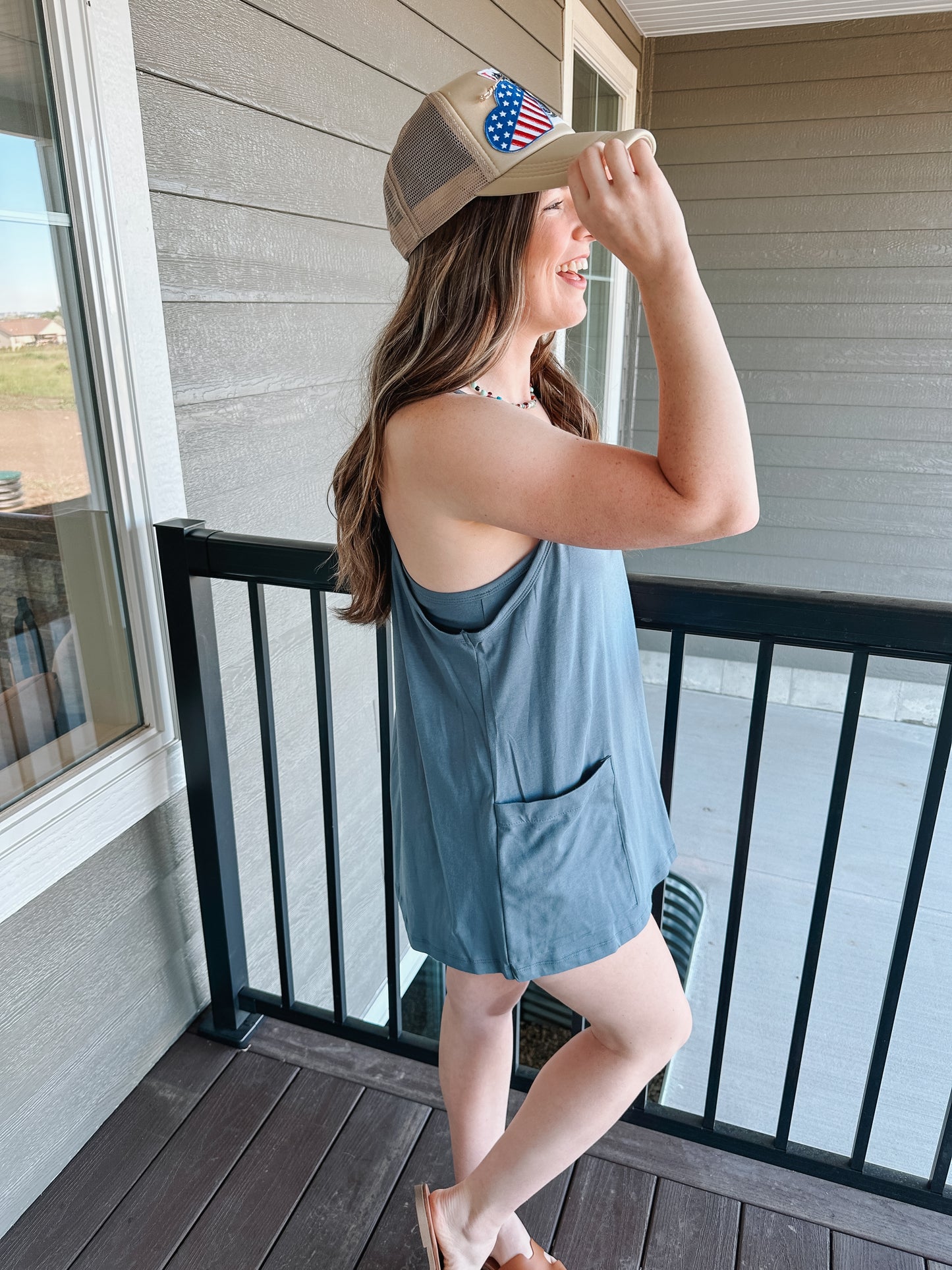 Dusty Blue Romper