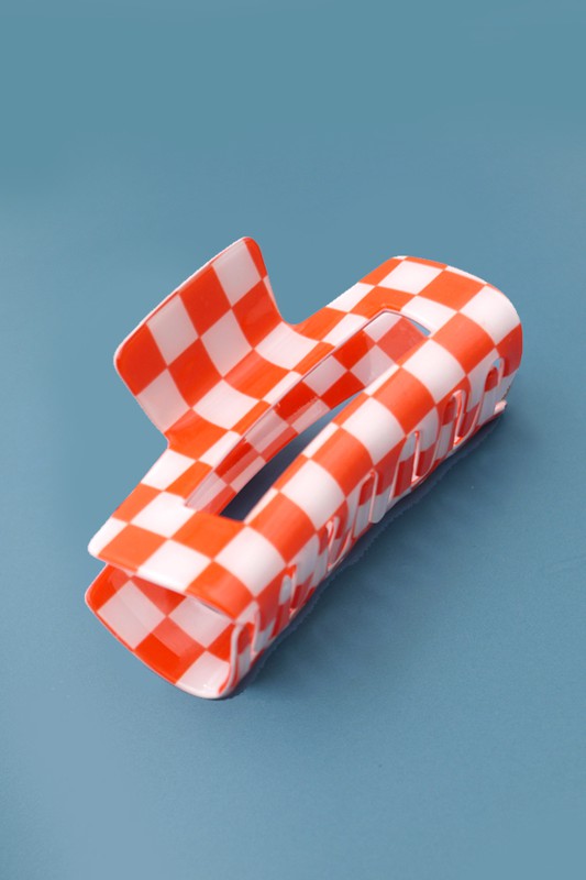 Jumbo Checkered Hair Clip