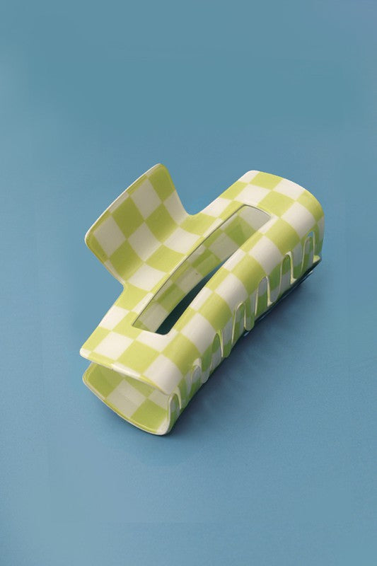 Jumbo Checkered Hair Clip