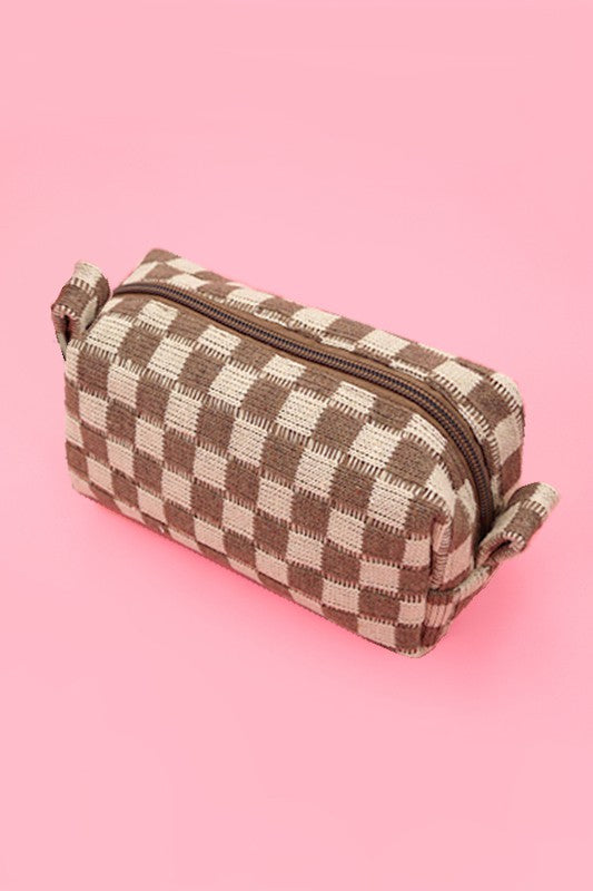 Gingham Makeup Bag