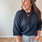 Navy Drop Shoulder Sweater