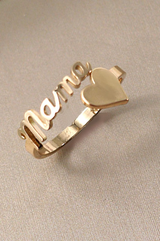 Mama Heart Adjustable Ring