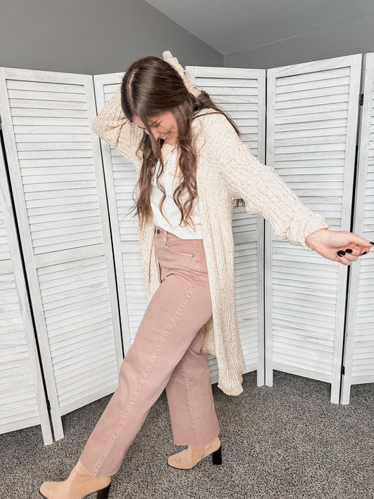 Oatmeal Midi Duster Cardigan