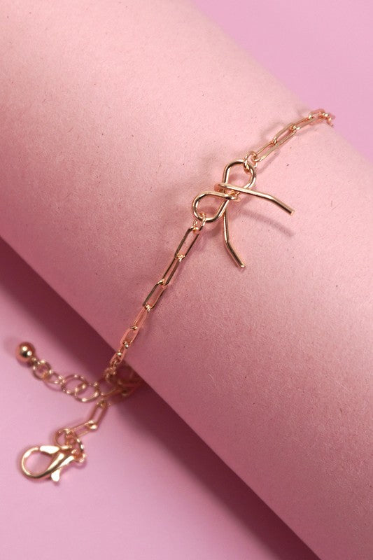 Linked Chain Bow Bracelet