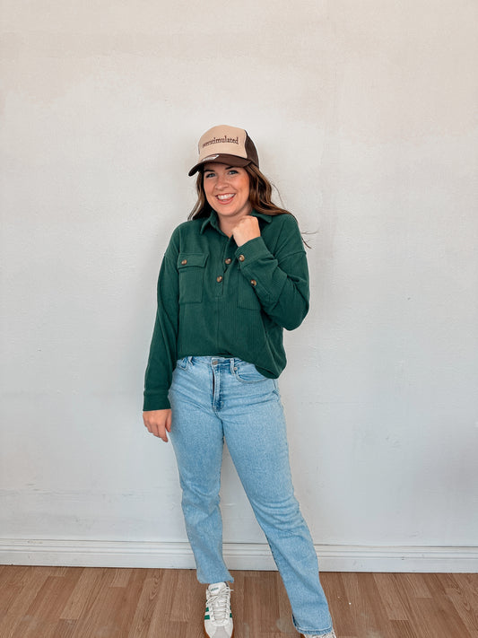overstimulated embroidered trucker