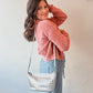 Silver Woven Crossbody Bag