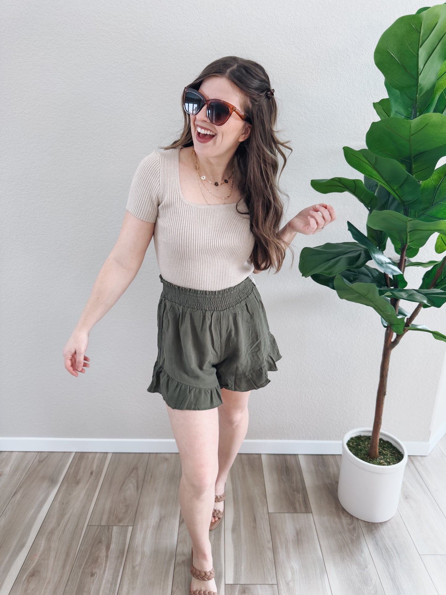 Ruffle Hem Shorts