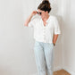 Ivory Knit Button Tee