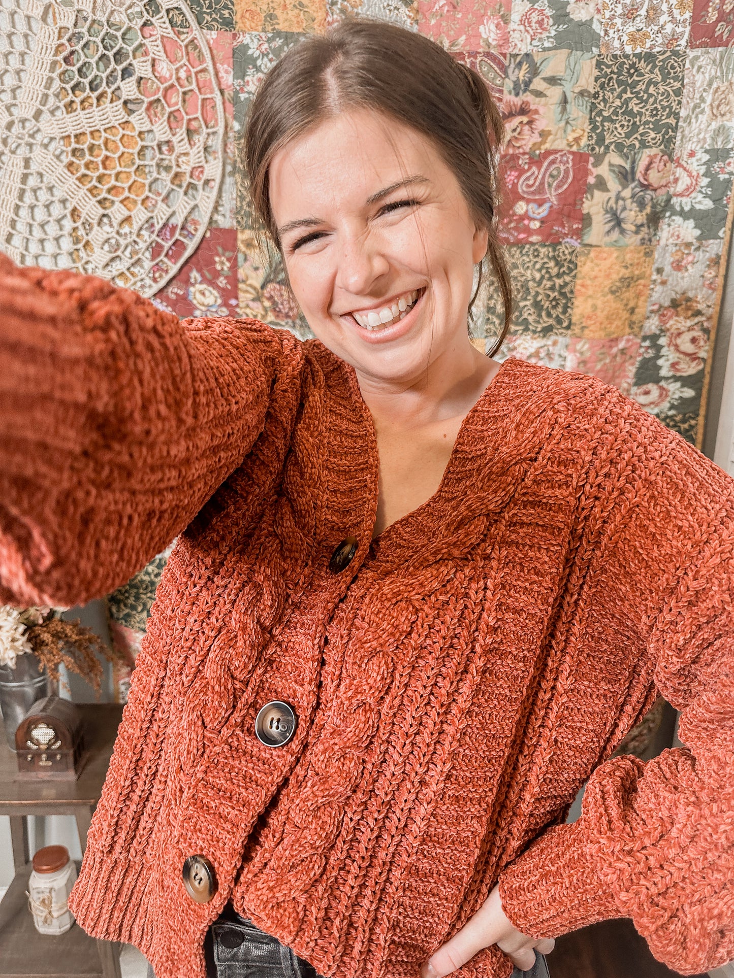 Chenille Cable Knit Sweater