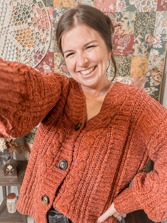 Chenille Cable Knit Sweater