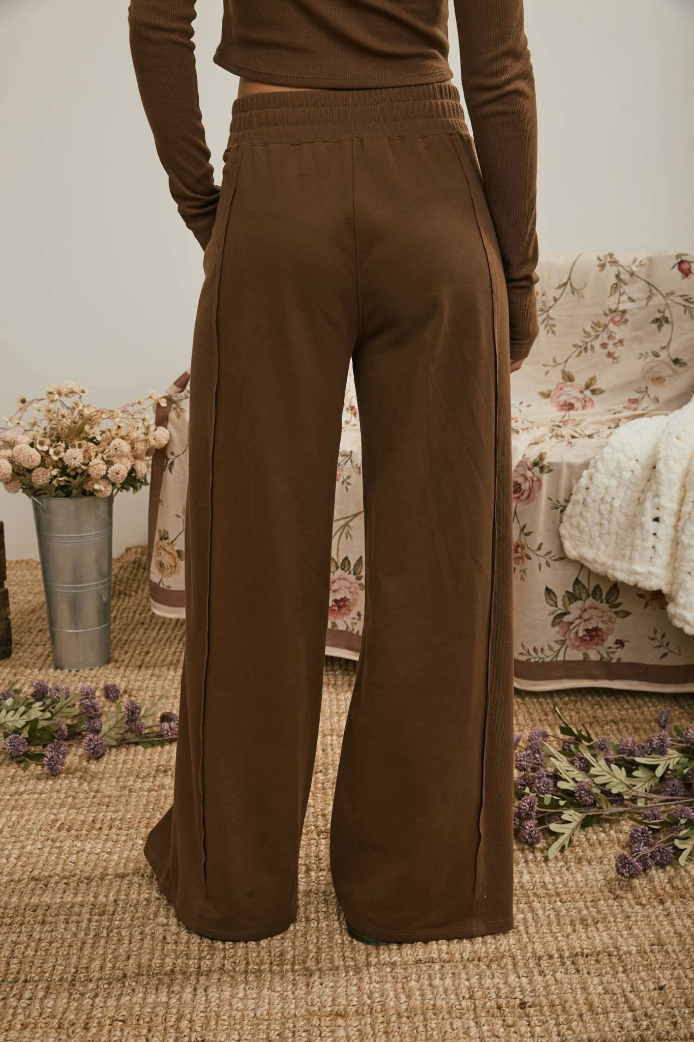 Brown Side Panel Lounge Pants