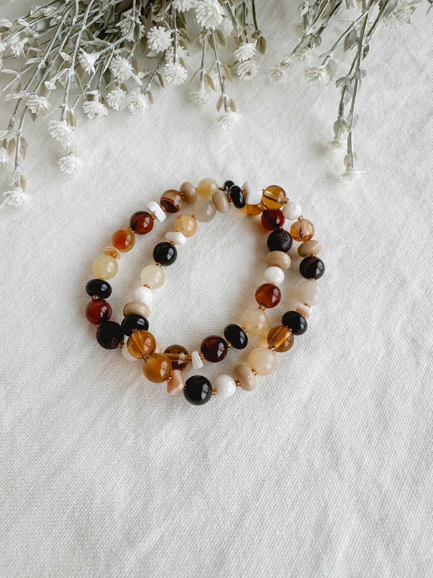 Mixed Semiprecious Stone Bracelet Set