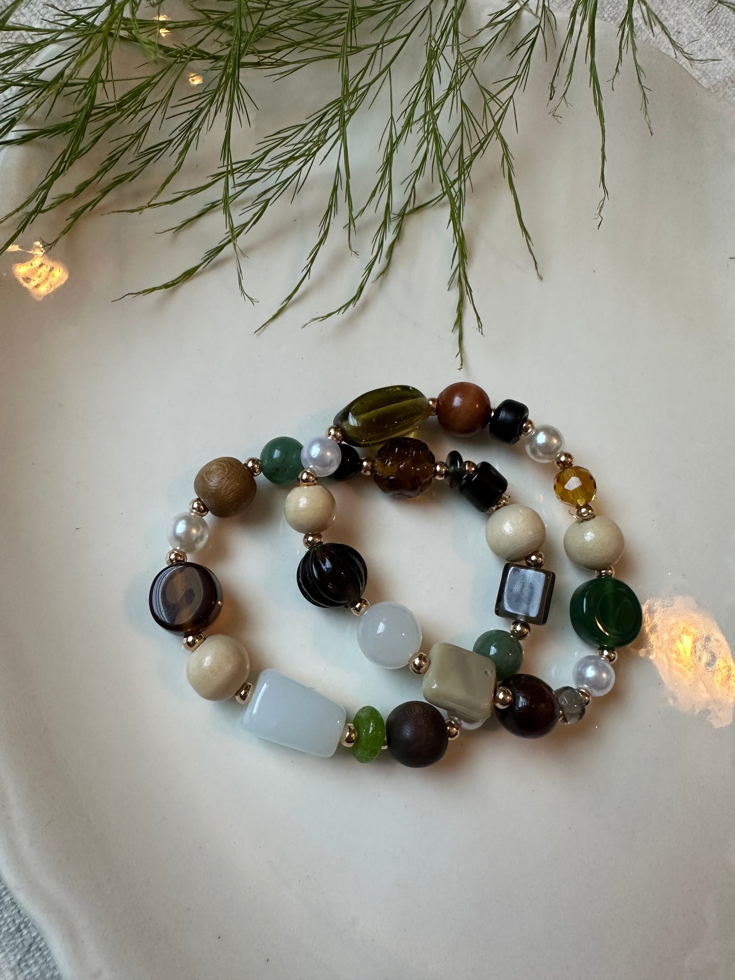 Natural Beaded Bracelet Set