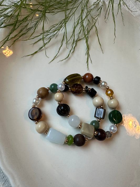 Natural Beaded Bracelet Set