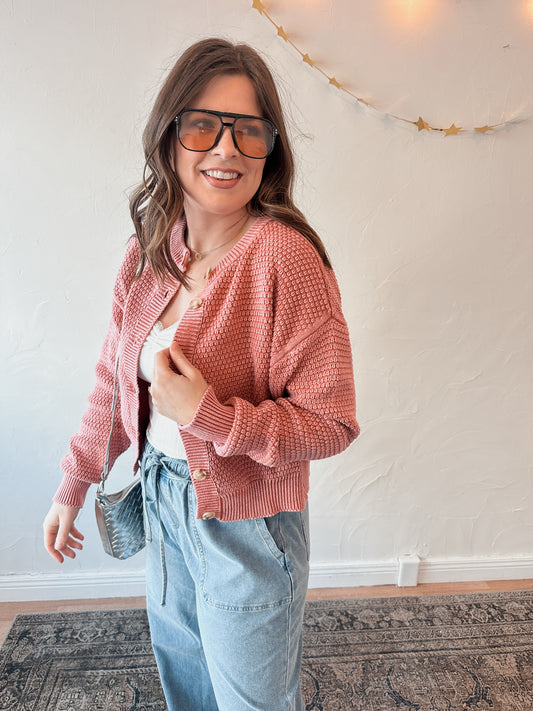 Perfect Season Mineral Washed Cardigan