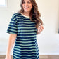 Stripe Short Sleeve Tee Dress