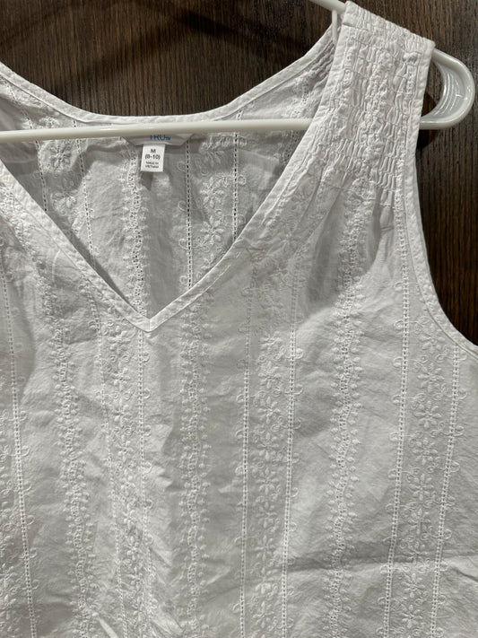 White Embroidered Tank - M