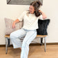 Seam Detail Elastic Waist Pants