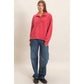 Deep Red Mineral Washed Button Front Sweatshirt