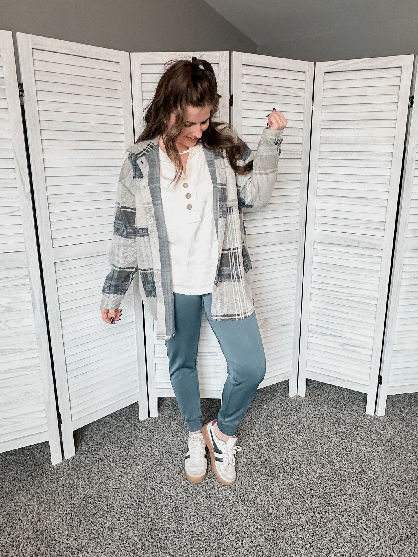 Mocha Blue Plaid Jacket