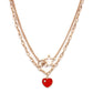 Red Heart Layered Necklace