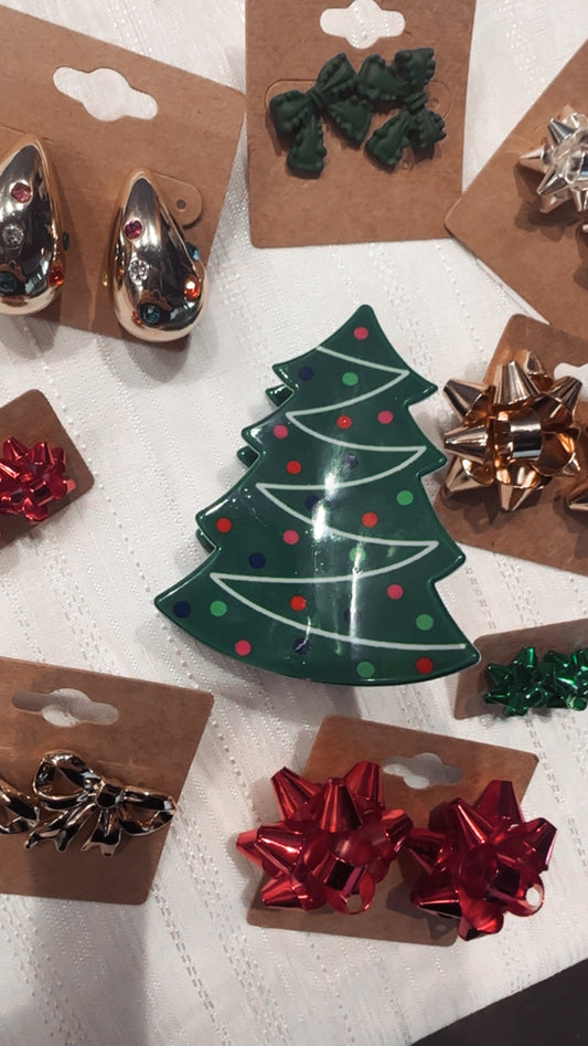 Festive Tree Claw Clip