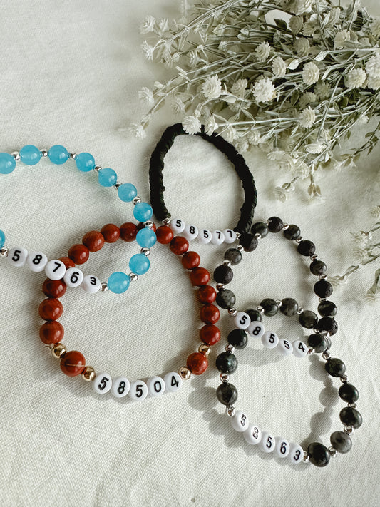 Handmade Zipcode Beaded Bracelet