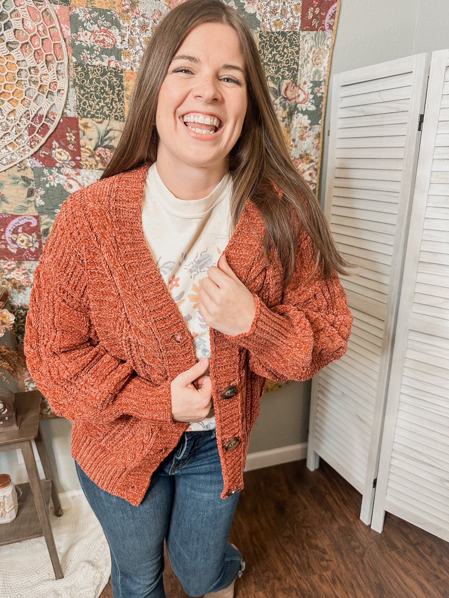 Chenille Cable Knit Sweater