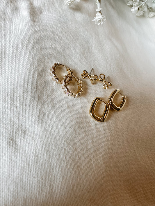 14K Gold Earrings Set
