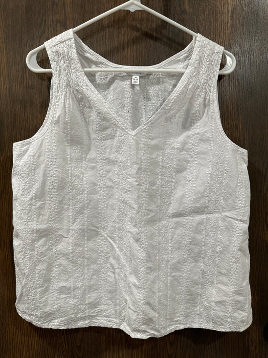 White Embroidered Tank - M