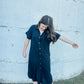 Black Short Sleeve Button Down Dress