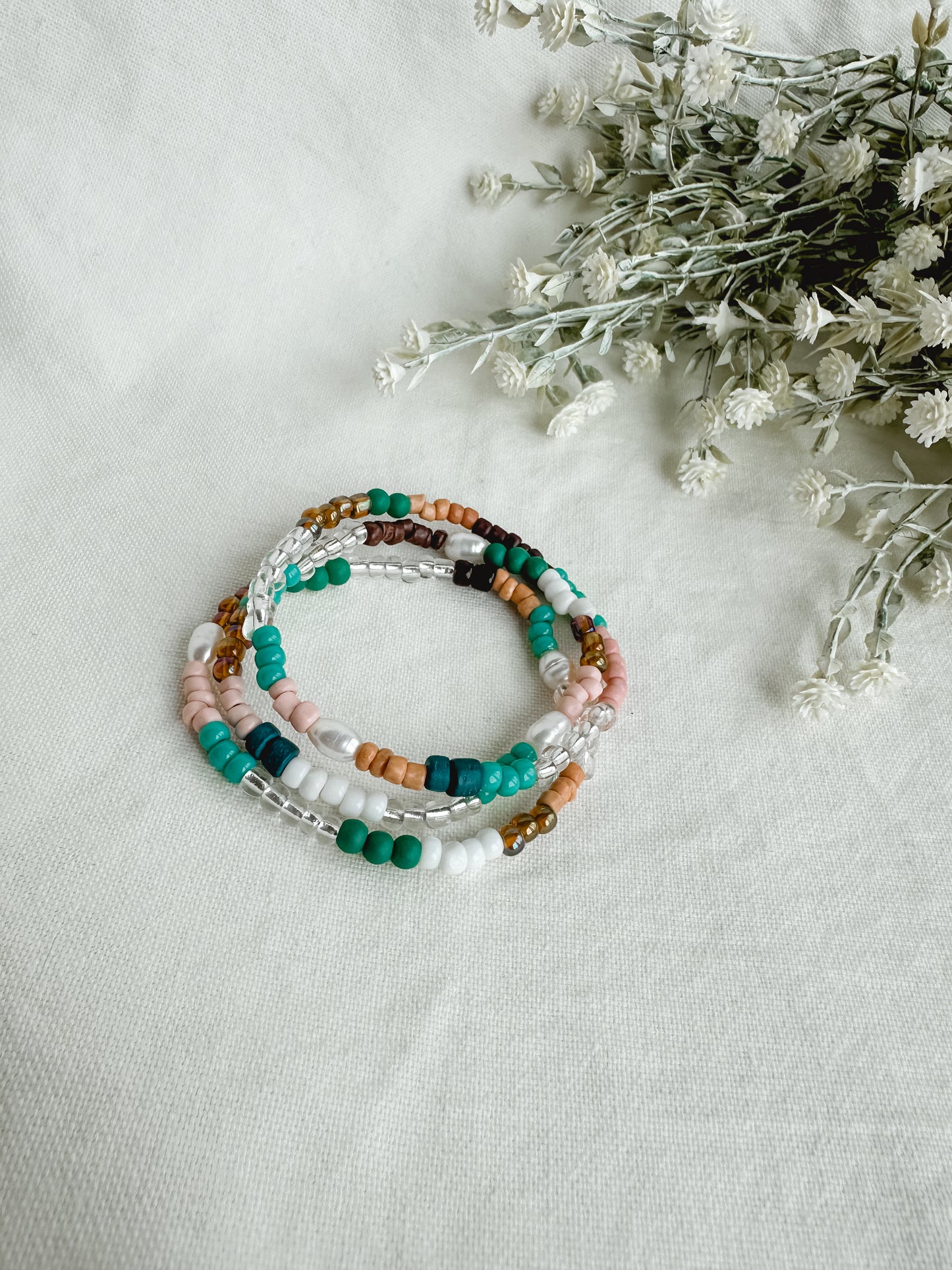 Color Block Stretch Bracelet Set