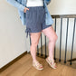 Blue Stripe Tie Shorts