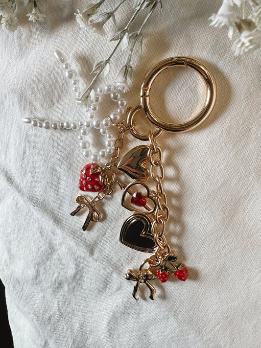 Strawberry Love Charm Keychain