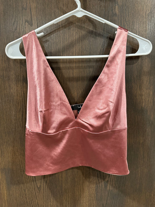 Lulu’s Satin Crop Tank - L