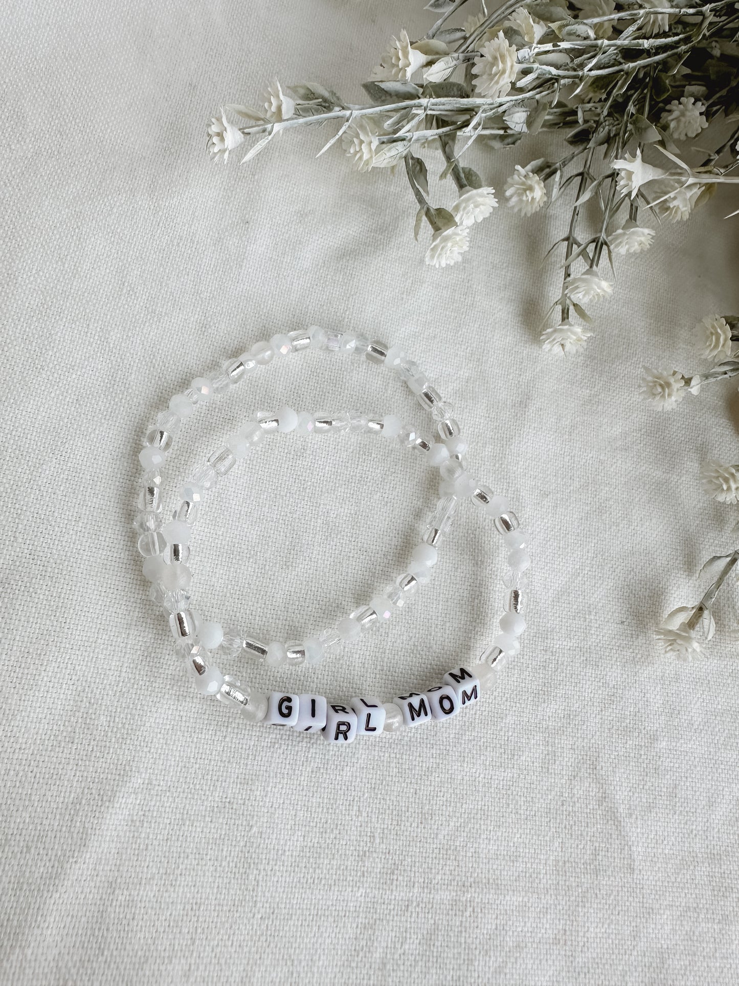Girl Mom Clear Bracelet Set