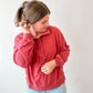 Deep Red Mineral Washed Button Front Sweatshirt