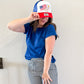 Flag Patch Hat W/ Pearl Chain